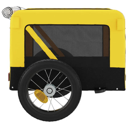 vidaXL Remorque de vélo pour animaux de compagnie jaune et noir