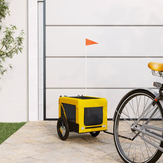 vidaXL Remorque de vélo pour animaux de compagnie jaune et noir