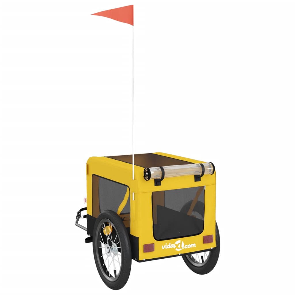 vidaXL Remorque de vélo pour animaux de compagnie jaune et noir