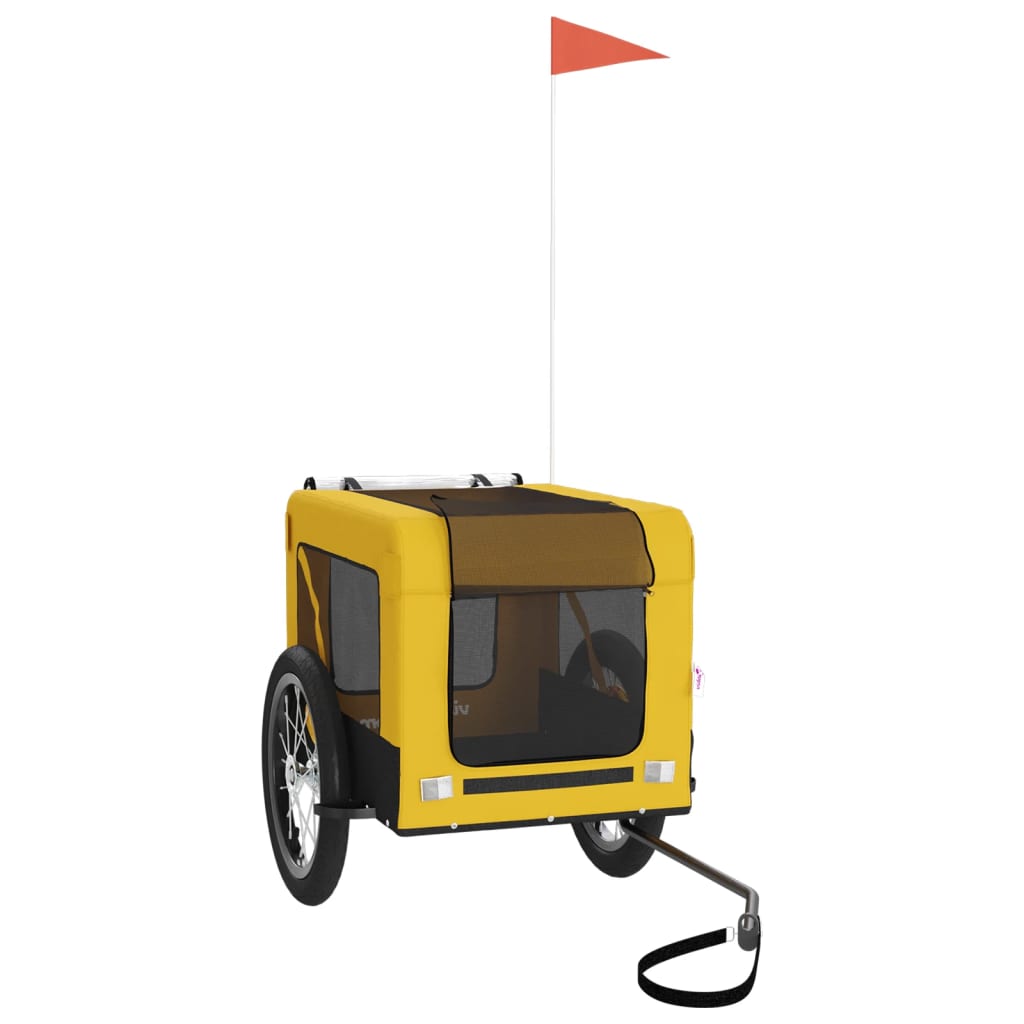 vidaXL Remorque de vélo pour animaux de compagnie jaune et noir