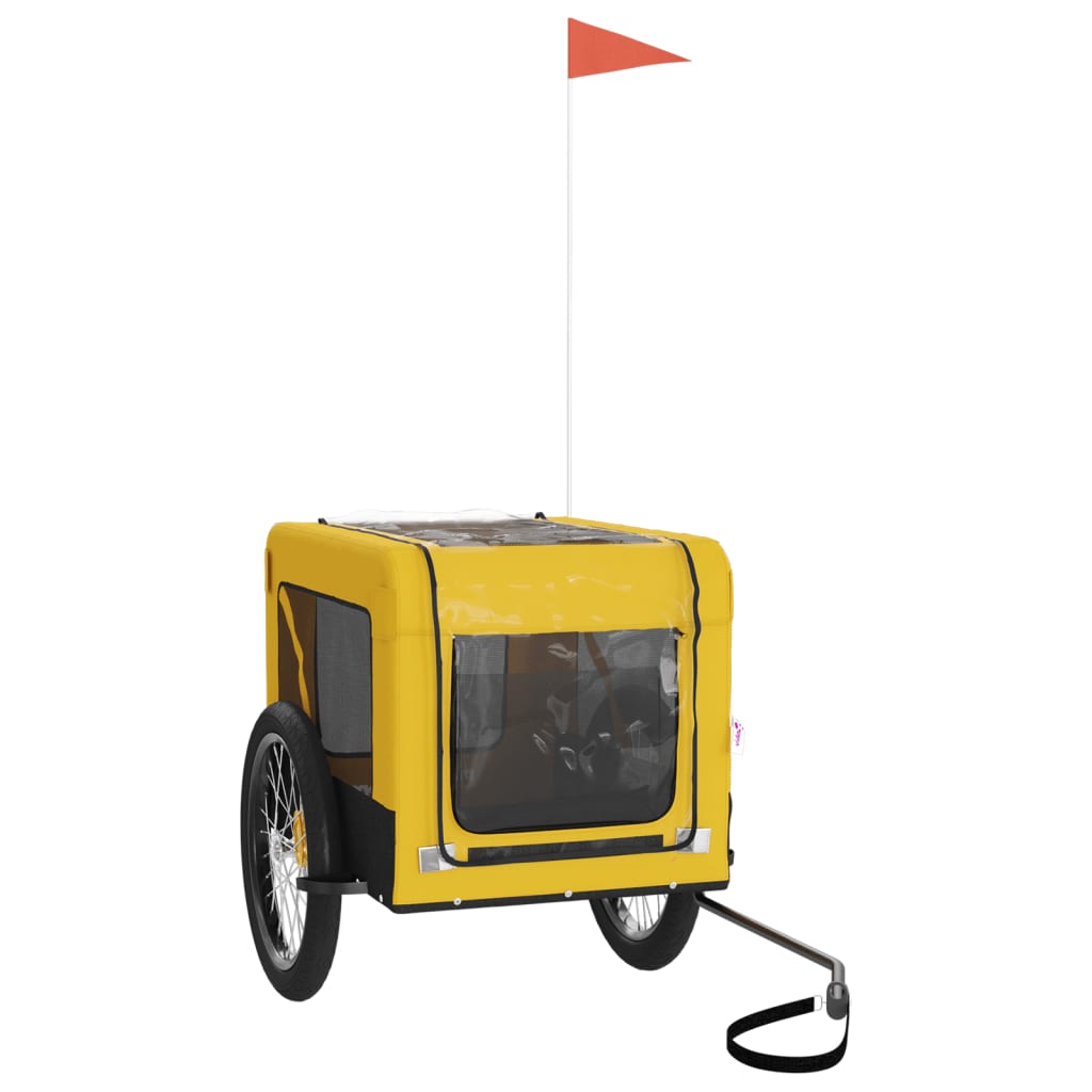 vidaXL Remorque de vélo pour animaux de compagnie jaune et noir