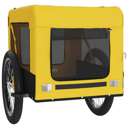 vidaXL Remorque de vélo pour animaux de compagnie jaune et noir