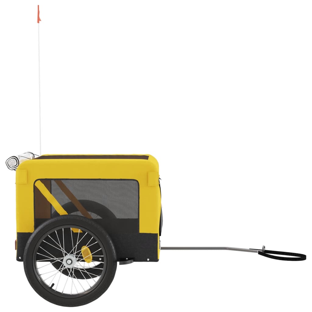 vidaXL Remorque de vélo pour animaux de compagnie jaune et noir