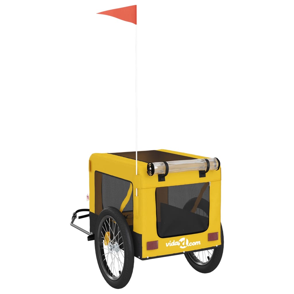 vidaXL Remorque de vélo pour animaux de compagnie jaune et noir