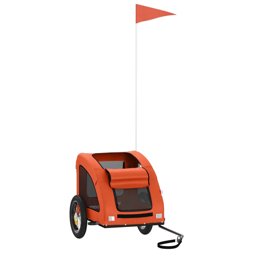vidaXL Remorque de vélo pour animaux de compagnie orange
