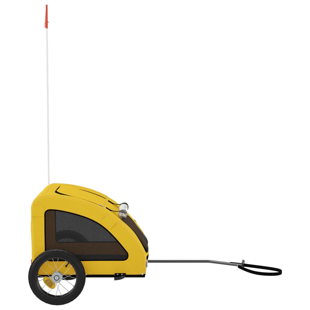 vidaXL Remorque de vélo pour animaux de compagnie jaune