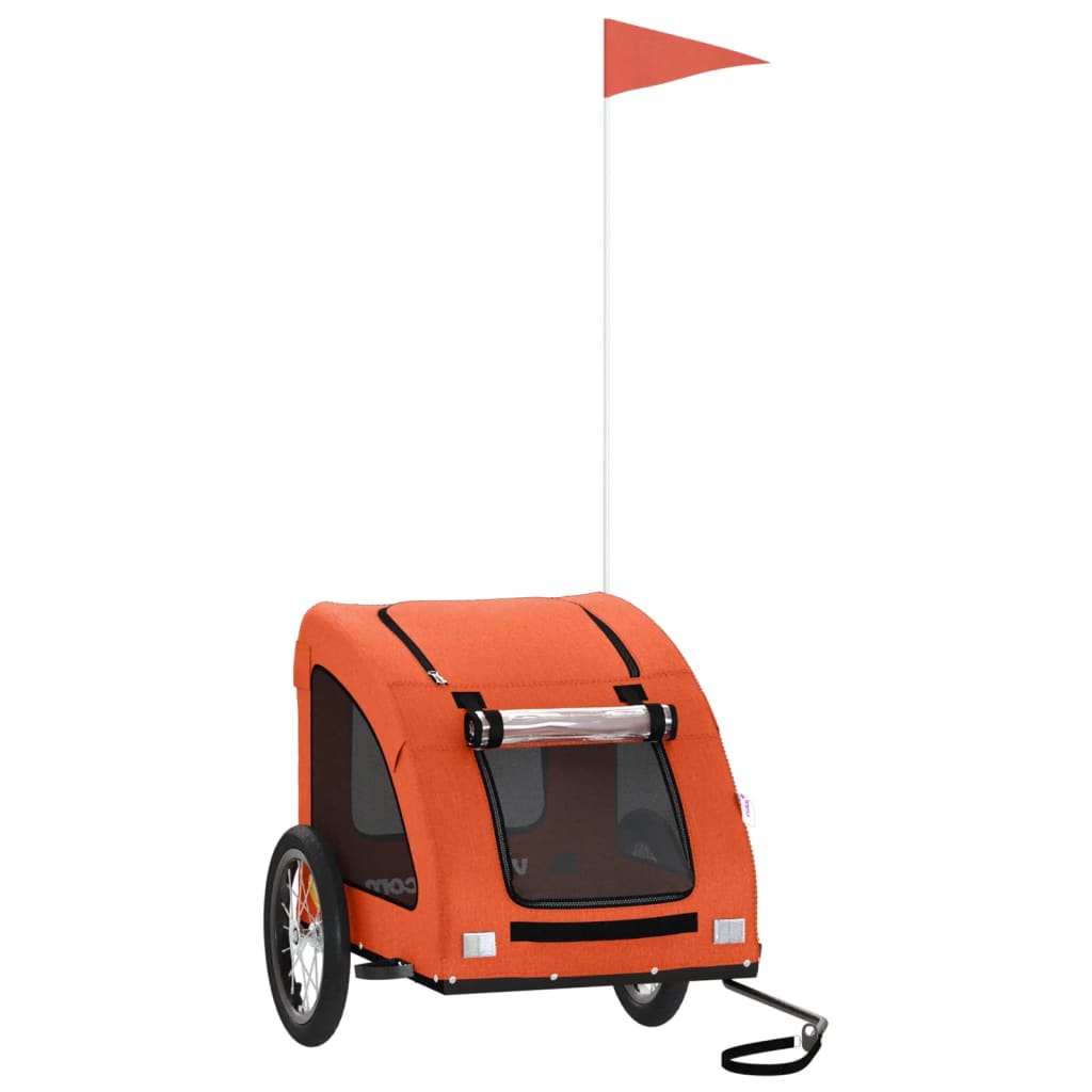 vidaXL Remorque de vélo pour animaux de compagnie orange