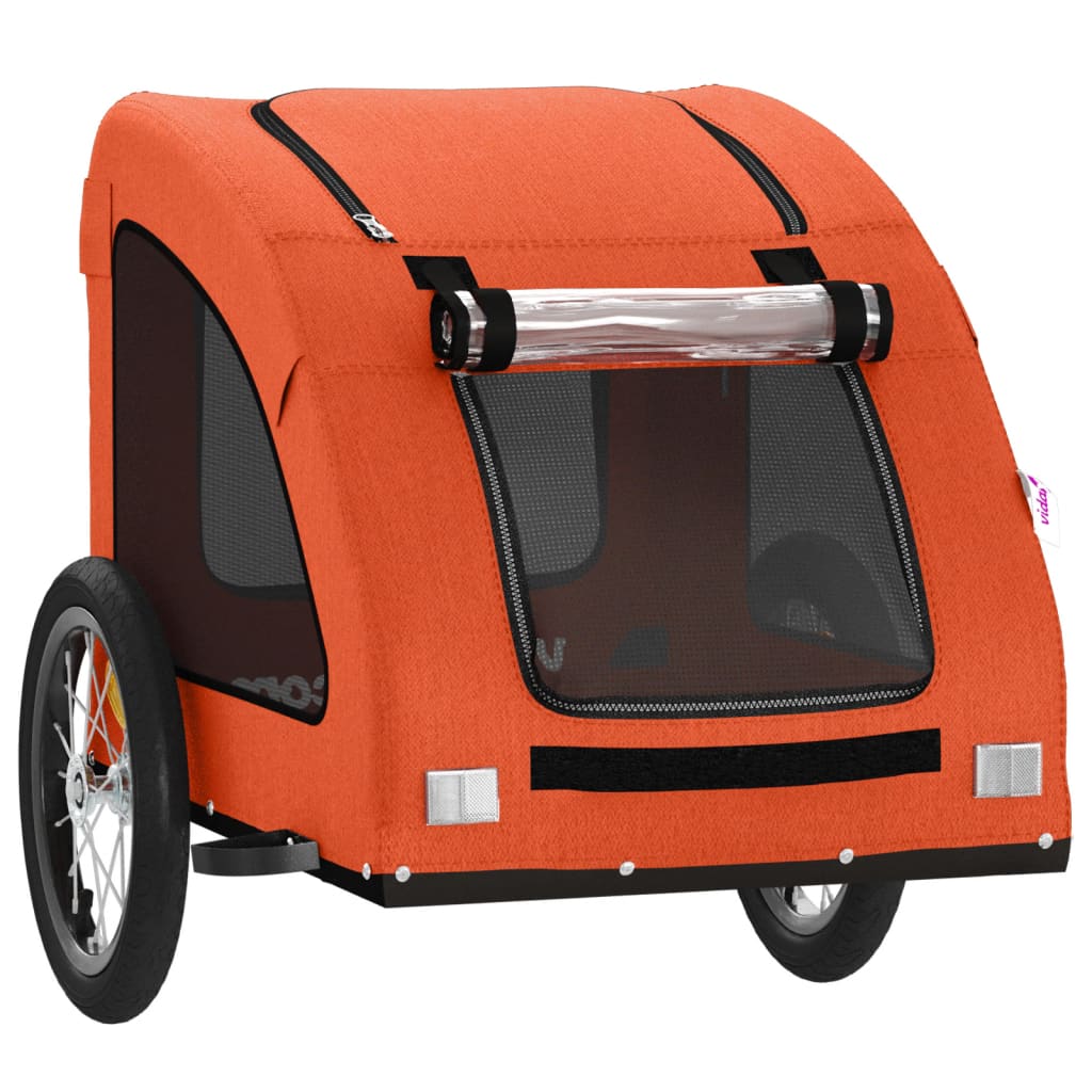 vidaXL Remorque de vélo pour animaux de compagnie orange
