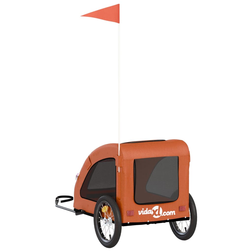 vidaXL Remorque de vélo pour animaux de compagnie orange