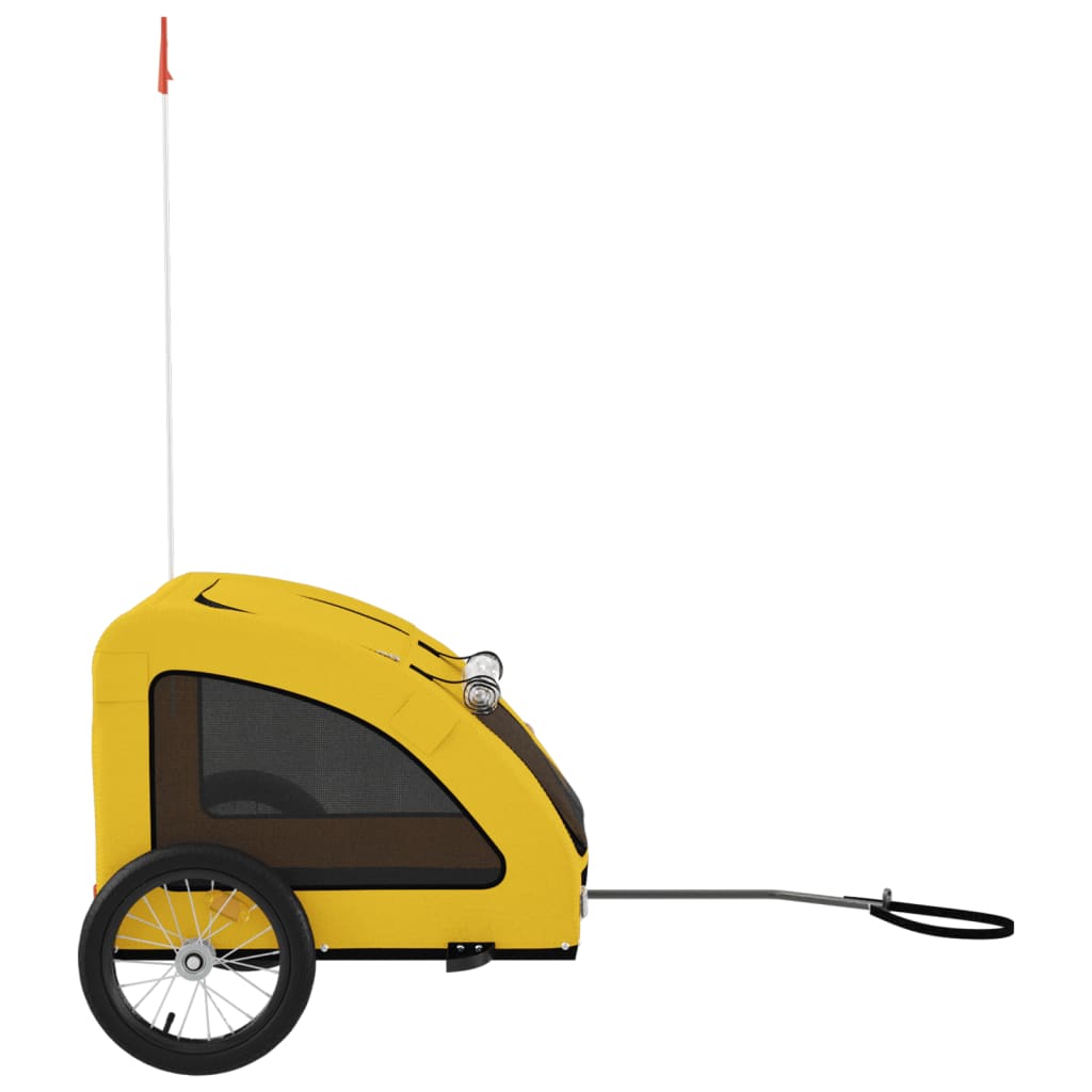 vidaXL Remorque de vélo pour animaux de compagnie jaune