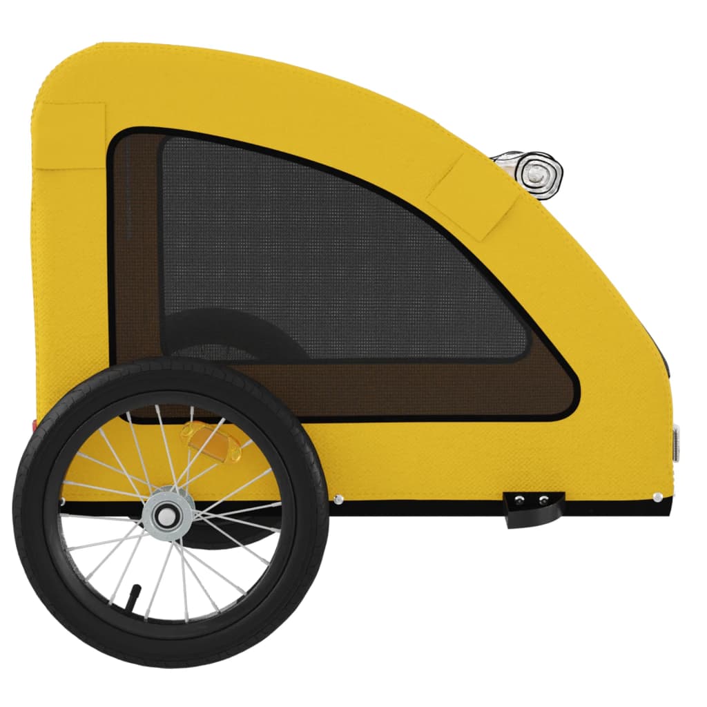 vidaXL Remorque de vélo pour animaux de compagnie jaune
