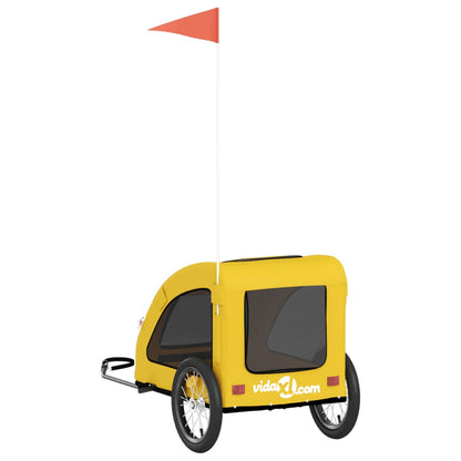 vidaXL Remorque de vélo pour animaux de compagnie jaune