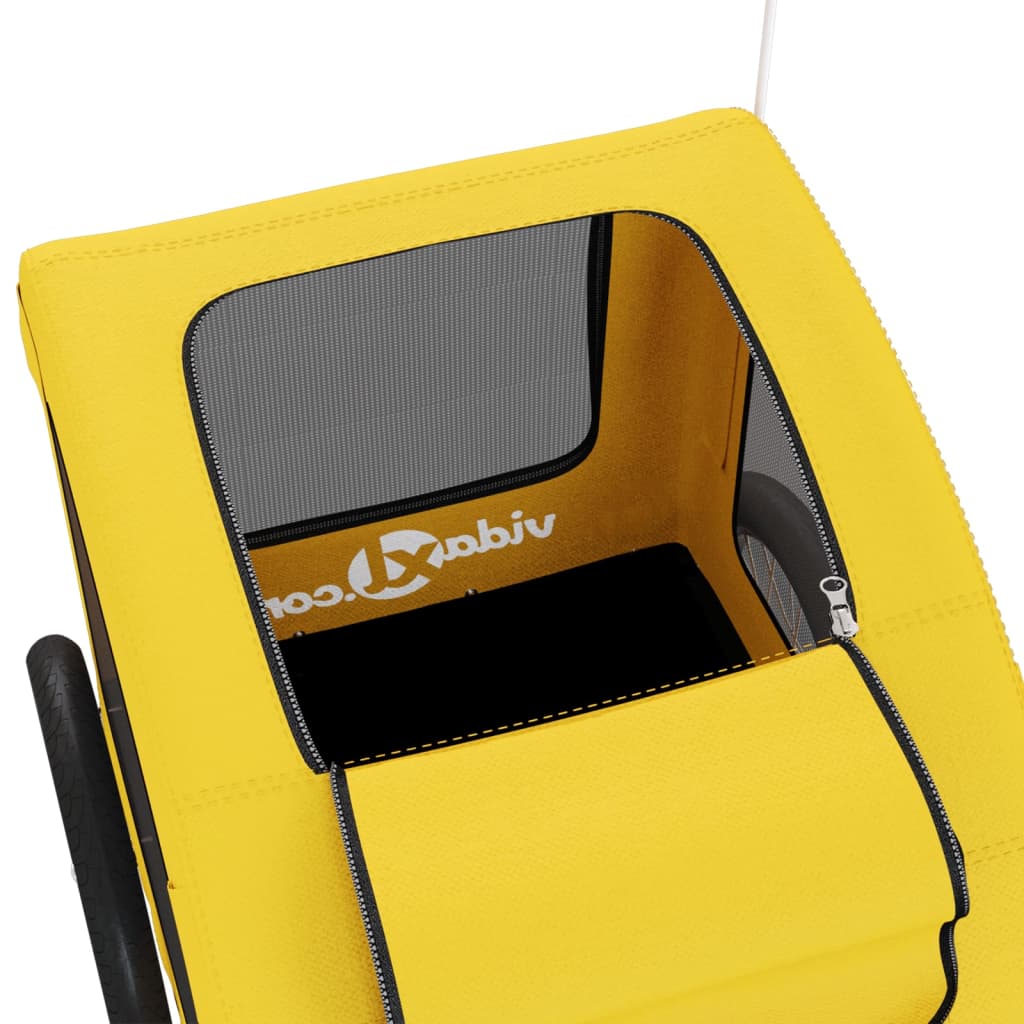 vidaXL Remorque de vélo pour animaux de compagnie jaune