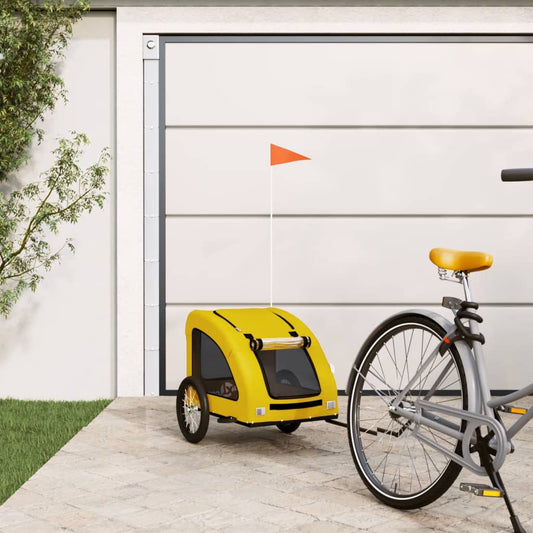 vidaXL Remorque de vélo pour animaux de compagnie jaune