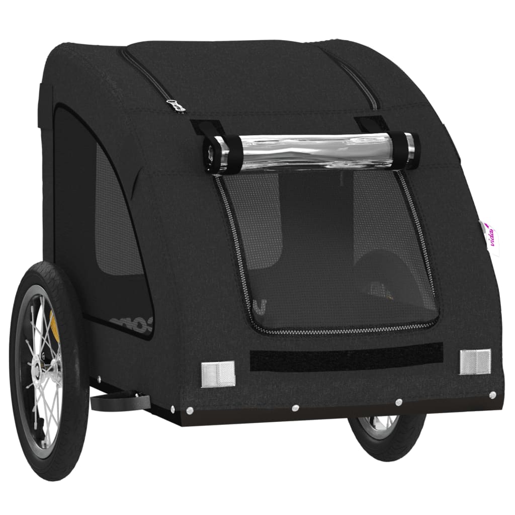 vidaXL Remorque de vélo pour animaux de compagnie noir
