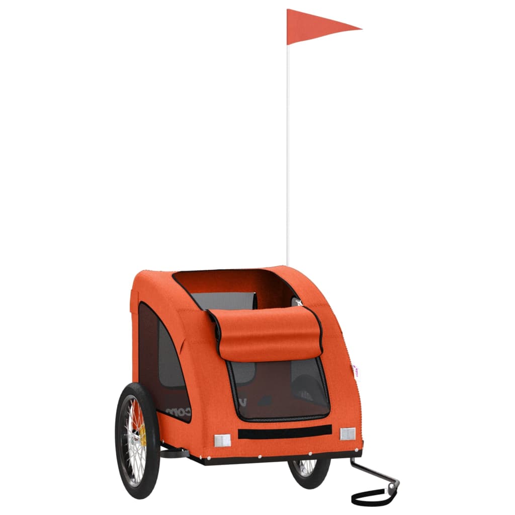 vidaXL Remorque de vélo pour animaux de compagnie orange