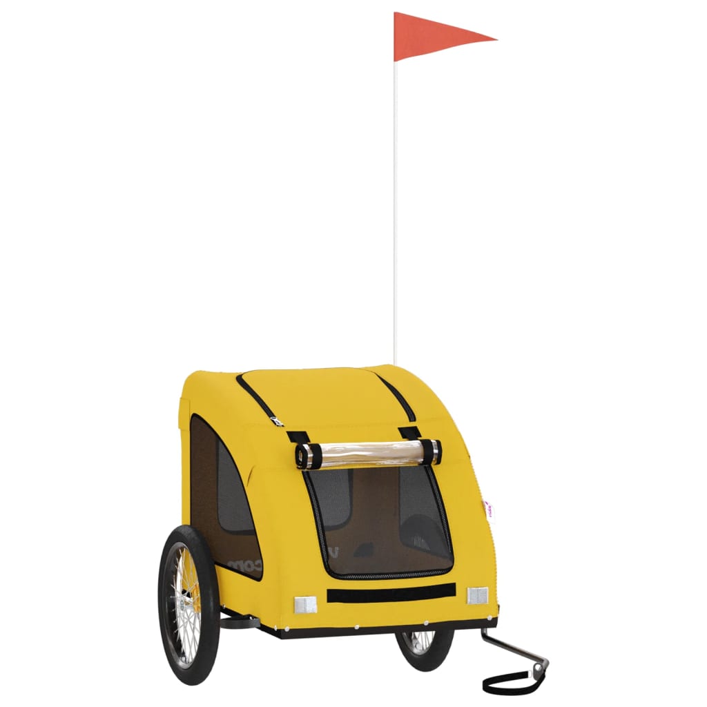 vidaXL Remorque de vélo pour animaux de compagnie jaune