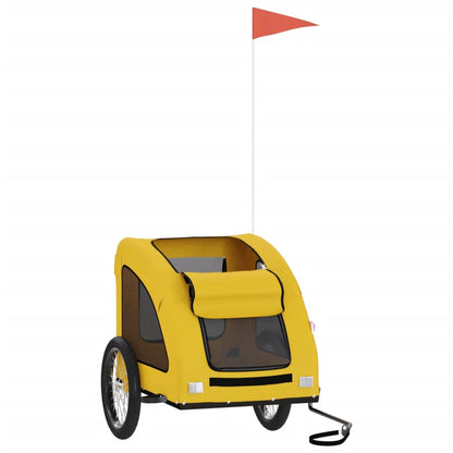 vidaXL Remorque de vélo pour animaux de compagnie jaune
