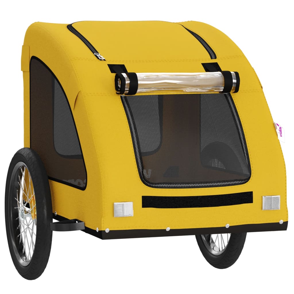 vidaXL Remorque de vélo pour animaux de compagnie jaune