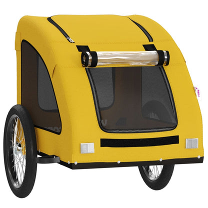 vidaXL Remorque de vélo pour animaux de compagnie jaune