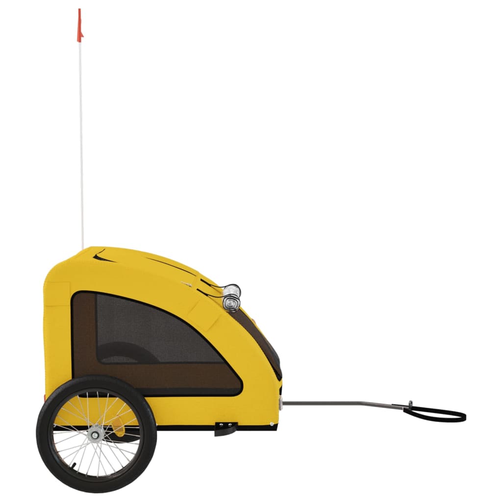 vidaXL Remorque de vélo pour animaux de compagnie jaune