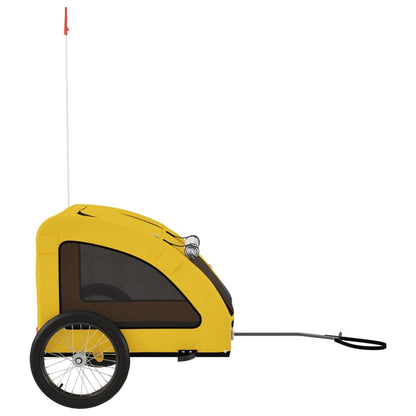 vidaXL Remorque de vélo pour animaux de compagnie jaune