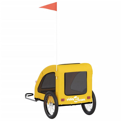 vidaXL Remorque de vélo pour animaux de compagnie jaune