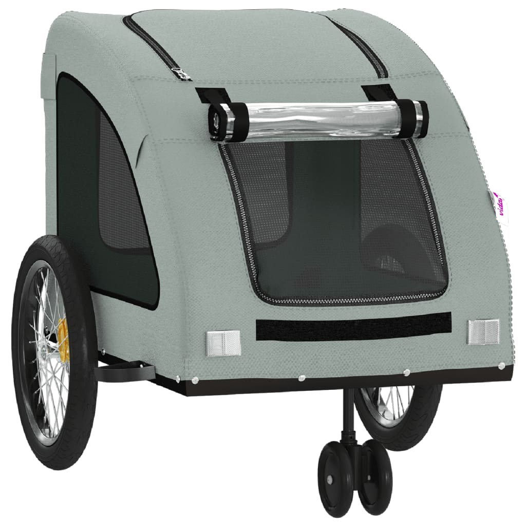 vidaXL Remorque de vélo pour animaux de compagnie gris