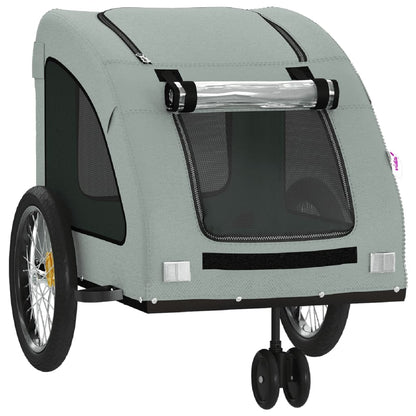 vidaXL Remorque de vélo pour animaux de compagnie gris