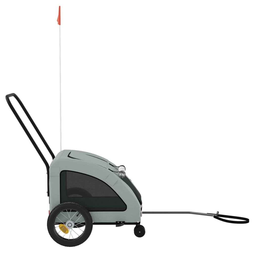 vidaXL Remorque de vélo pour animaux de compagnie gris