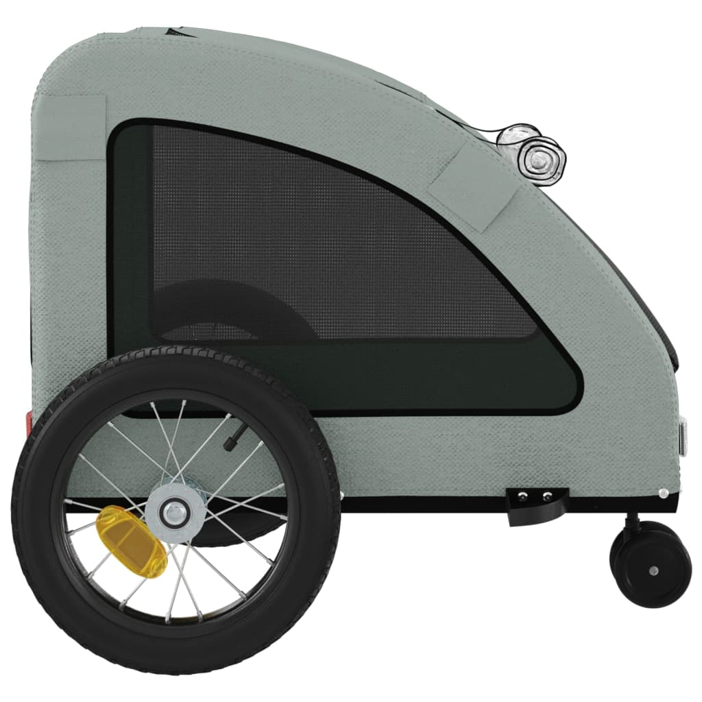 vidaXL Remorque de vélo pour animaux de compagnie gris