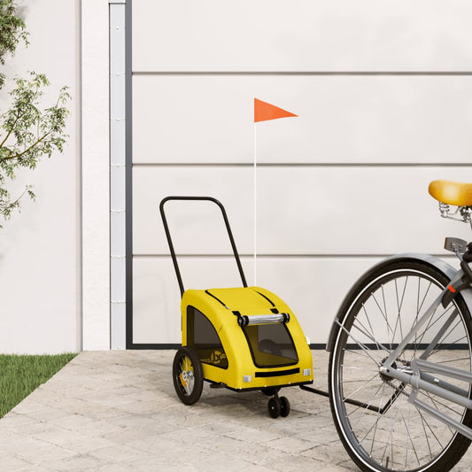 vidaXL Remorque de vélo pour animaux de compagnie jaune