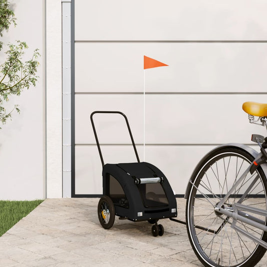 vidaXL Remorque de vélo pour animaux de compagnie noir