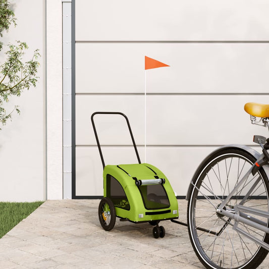 vidaXL Remorque de vélo pour animaux de compagnie vert