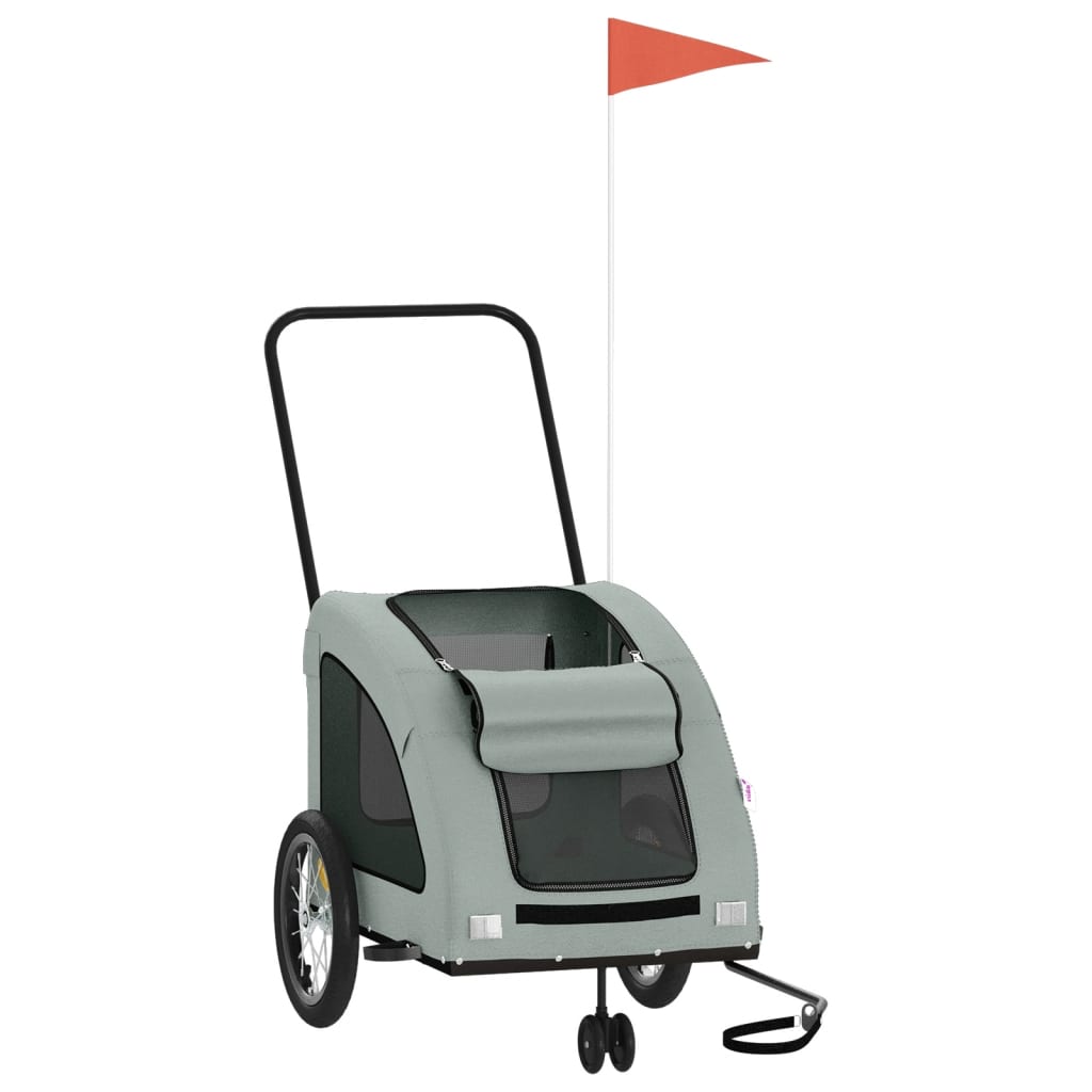 vidaXL Remorque de vélo pour animaux de compagnie gris