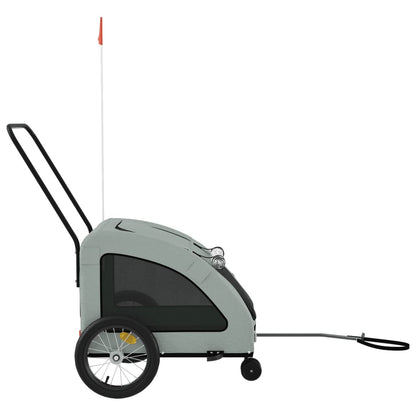 vidaXL Remorque de vélo pour animaux de compagnie gris
