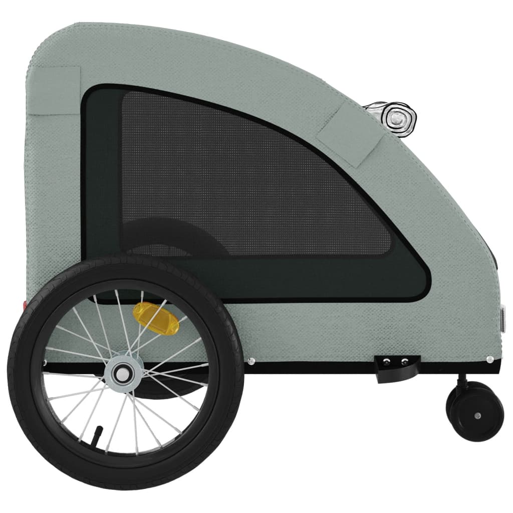 vidaXL Remorque de vélo pour animaux de compagnie gris