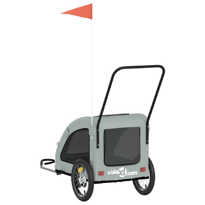 vidaXL Remorque de vélo pour animaux de compagnie gris