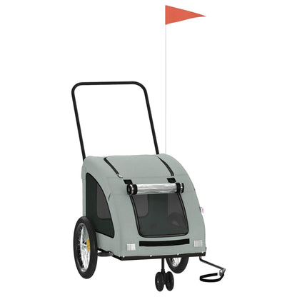 vidaXL Remorque de vélo pour animaux de compagnie gris