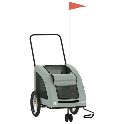 vidaXL Remorque de vélo pour animaux de compagnie gris