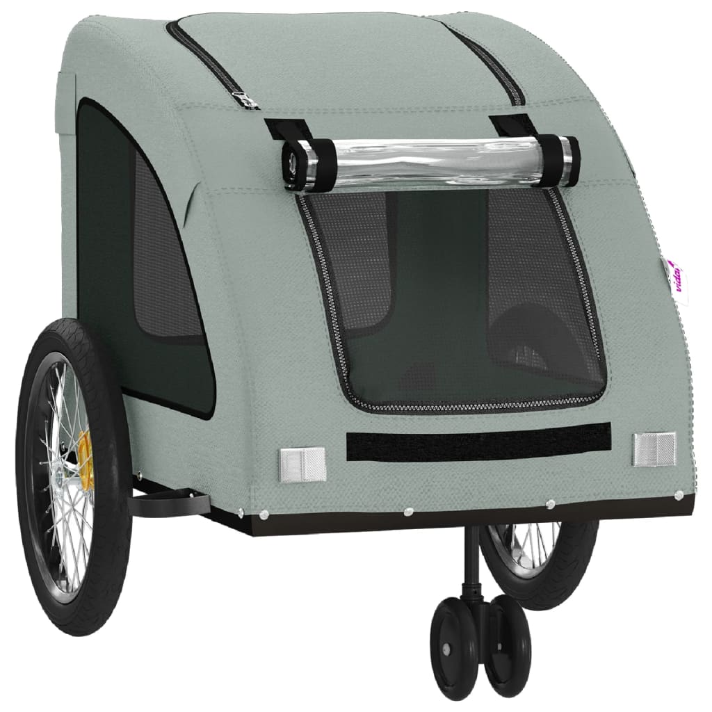 vidaXL Remorque de vélo pour animaux de compagnie gris