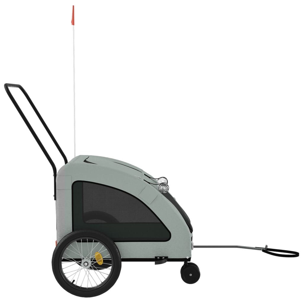 vidaXL Remorque de vélo pour animaux de compagnie gris