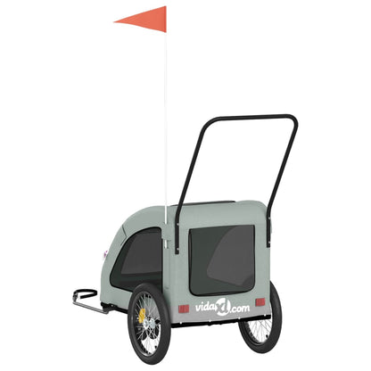 vidaXL Remorque de vélo pour animaux de compagnie gris