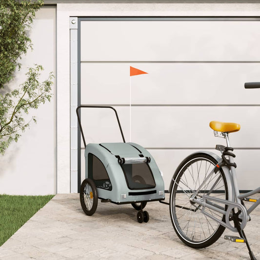 vidaXL Remorque de vélo pour animaux de compagnie gris