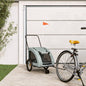 vidaXL Remorque de vélo pour animaux de compagnie gris
