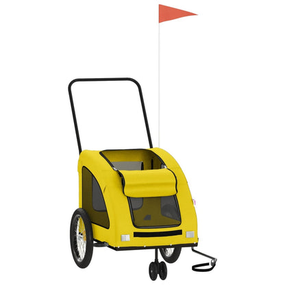 vidaXL Remorque de vélo pour animaux de compagnie jaune