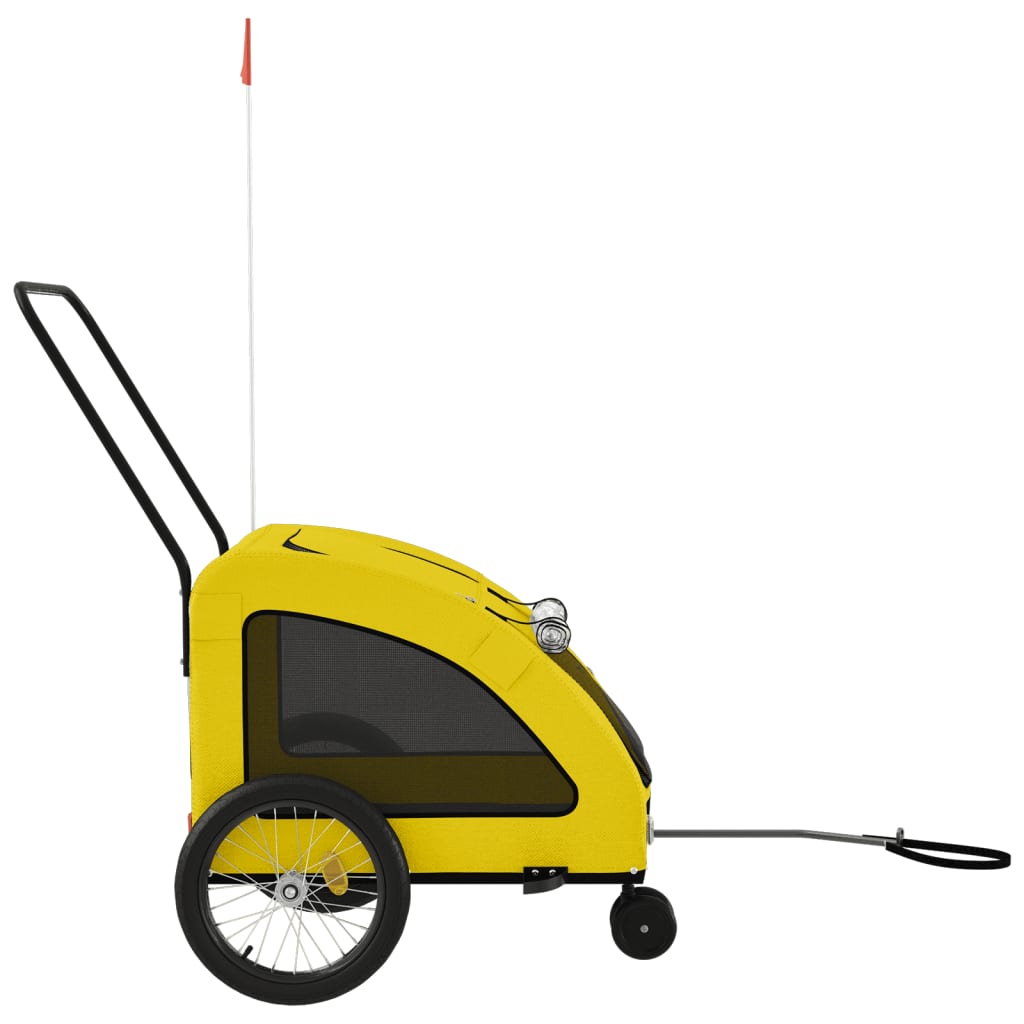vidaXL Remorque de vélo pour animaux de compagnie jaune