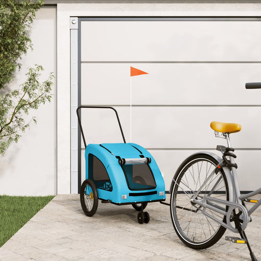 vidaXL Remorque de vélo pour animaux de compagnie bleu