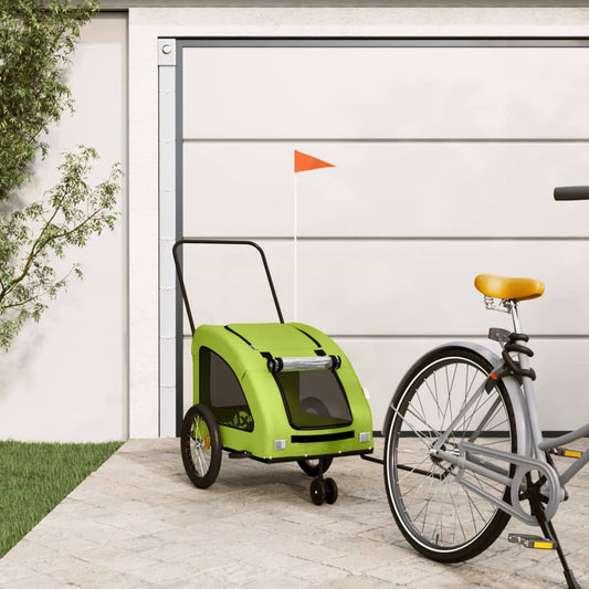 vidaXL Remorque de vélo pour animaux de compagnie vert