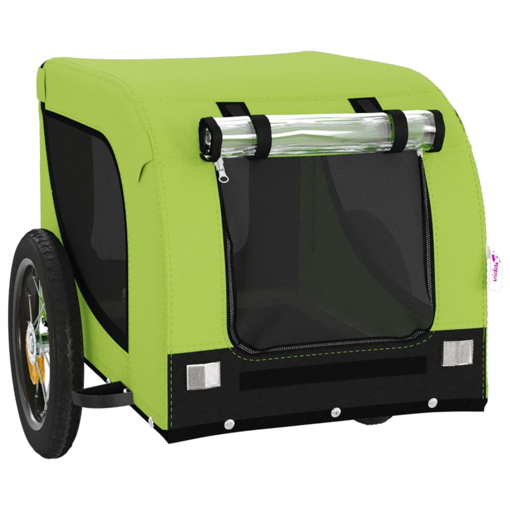 vidaXL Remorque de vélo pour animaux de compagnie vert et noir